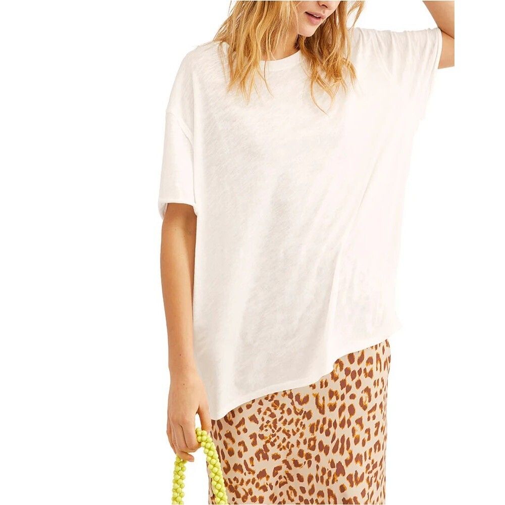 Free People Clarity Ringer T-Shirt in Palest Sapphire Size XS NWT
